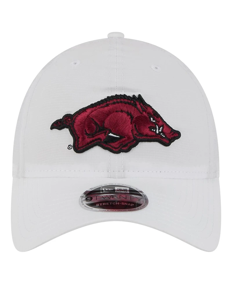 New Era Men's White Arkansas Razorbacks Active Ripstop 9TWENTY Adjustable Hat