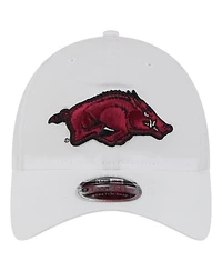 New Era Men's White Arkansas Razorbacks Active Ripstop 9TWENTY Adjustable Hat