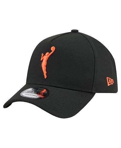 New Era Men's Black Wnba Gear Core Logo A-Frame 9FORTY Adjustable Hat