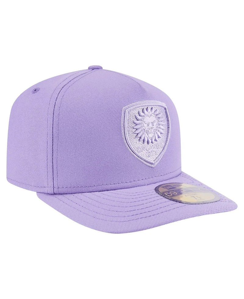 New Era Men's Purple Orlando City Sc Color Pack A-Frame 59FIFTY Fitted Hat