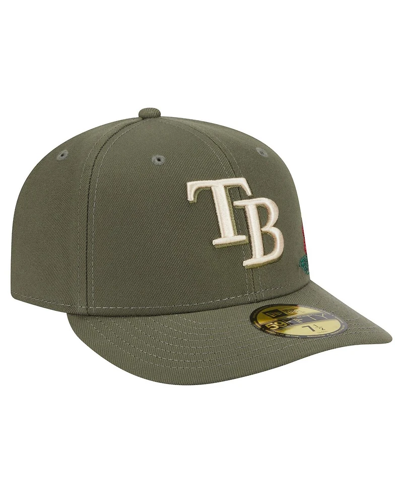 New Era Men's Olive Tampa Bay Rays Tonal Florals 59FIFTY Fitted Hat