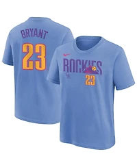 Nike Big Boys and Girls Kris Bryant Light Blue Colorado Rockies Fuse City Connect Name Number T-Shirt