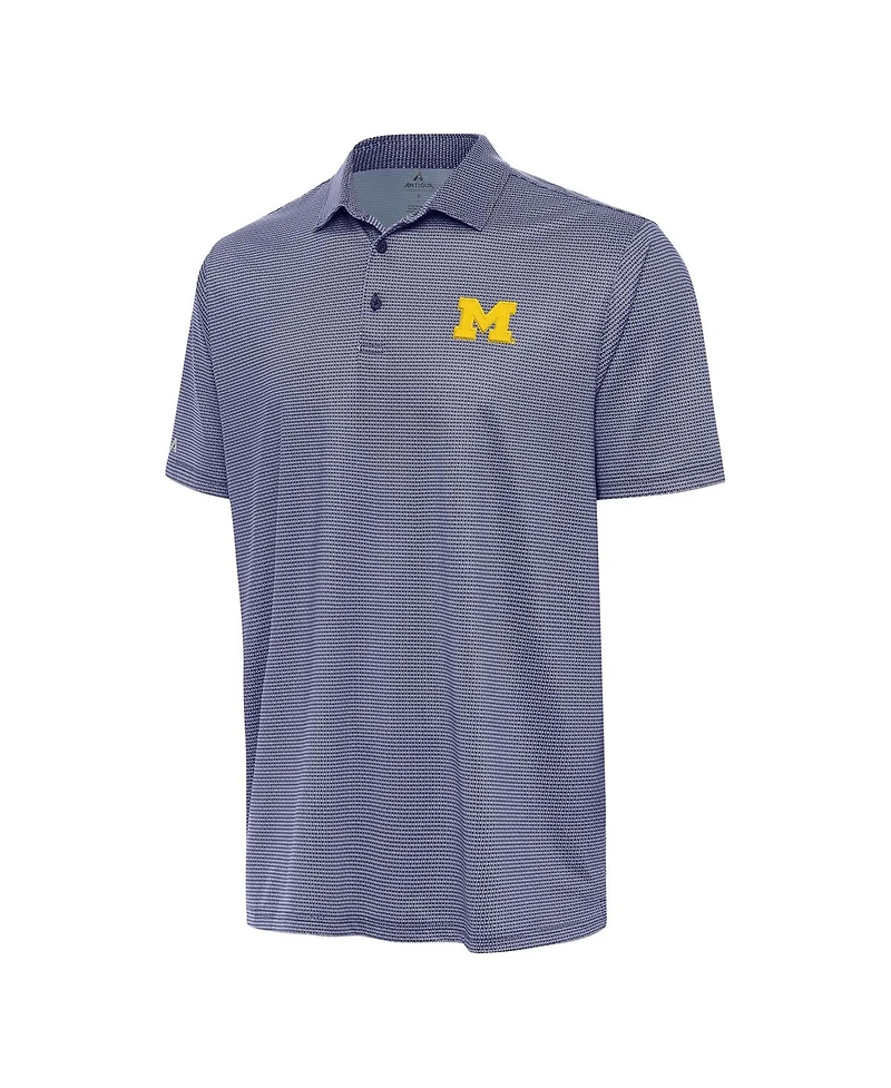 Antigua Men's White/Navy Michigan Wolverines Rings Polo Shirt