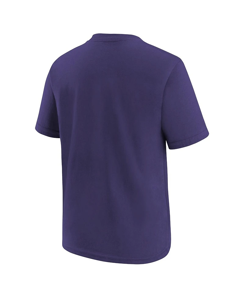 Nike Big Boys and Girls Purple Baltimore Ravens Primary Logo Legend T-Shirt