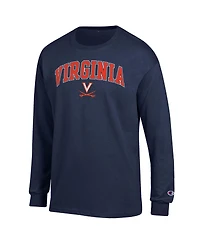 Champion Men's Navy Virginia Cavaliers Arch Over Logo Long Sleeve T-Shirt