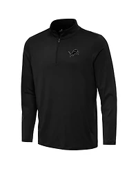 Antigua Men's Black Detroit Lions Reprocess Quarter-Zip Sweatshirt