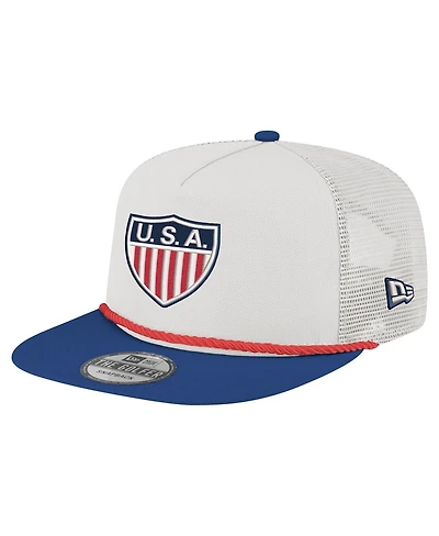 New Era Men's White Usmnt 1950 Retro Golfer Adjustable Hat