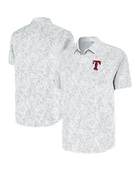 Antigua Men's White Texas Rangers Lush Button-Up Shirt