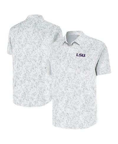 Antigua Men's White Lsu Tigers Lush Button-Up Shirt