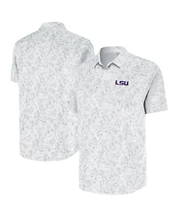 Antigua Men's White Lsu Tigers Lush Button-Up Shirt