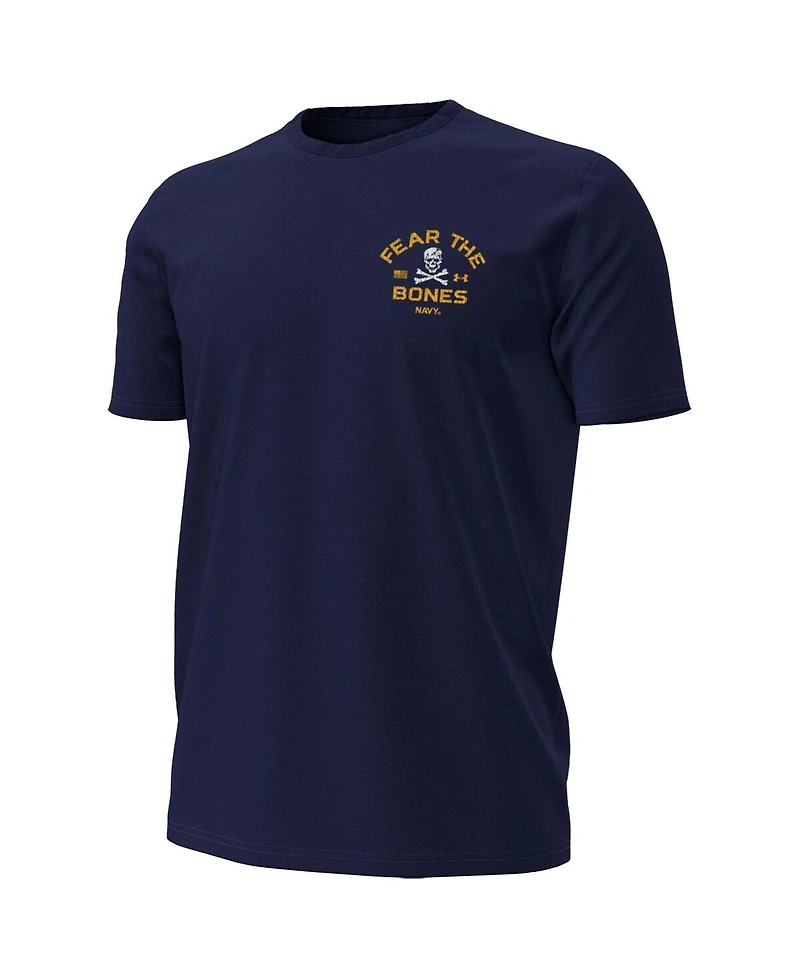 Under Armour Men's Navy Midshipmen Distressed Jolly Rogers T-Shirt