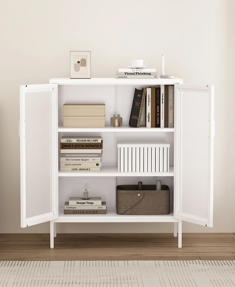 Manhattan Comfort Amelia 31.5" Modern 3-Shelf Accent Cabinet