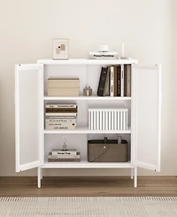 Manhattan Comfort Amelia 31.5" Modern 3-Shelf Accent Cabinet