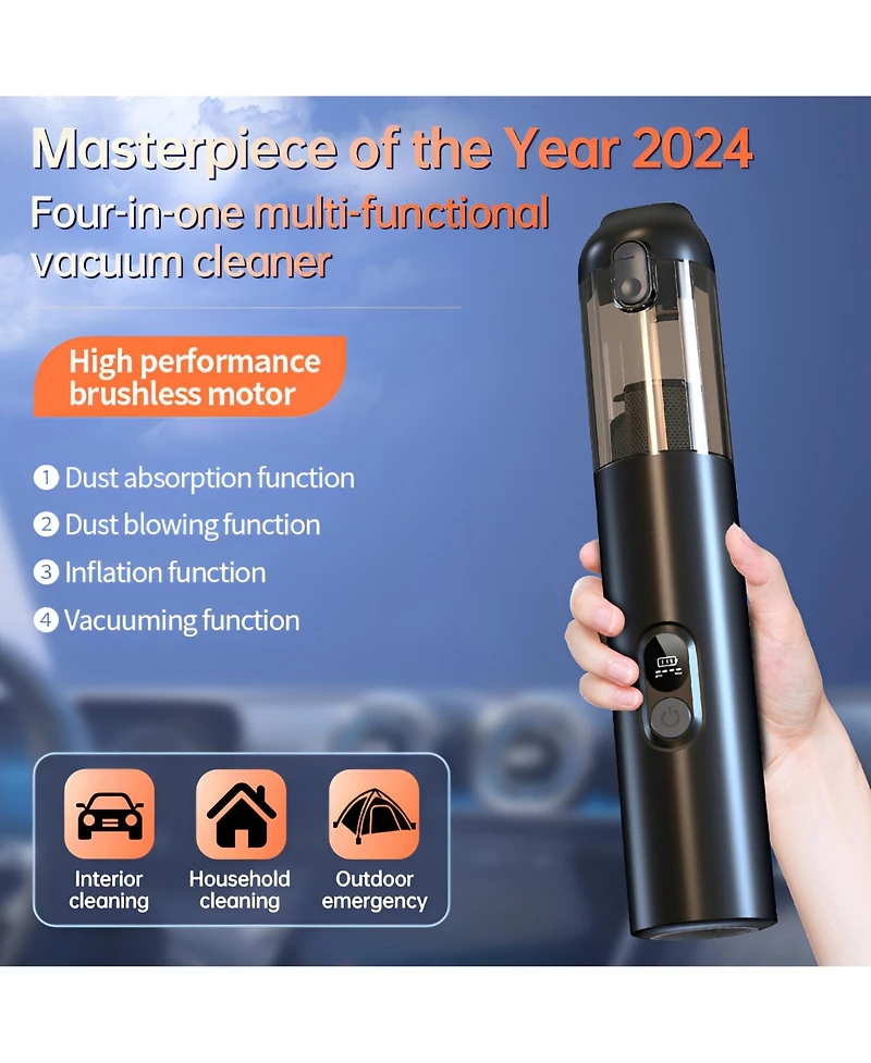 14KPA 4-in-1 Mini Cordless Vacuum Cleaner Portable Ai Handheld Vacuum with Type-c Charge for Car and House