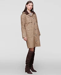Avec Les Filles Women's Hooded Midi Canvas Jacket