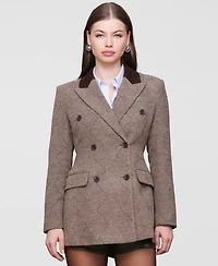 Avec Les Filles Women's Double-Breasted Blazer Coat