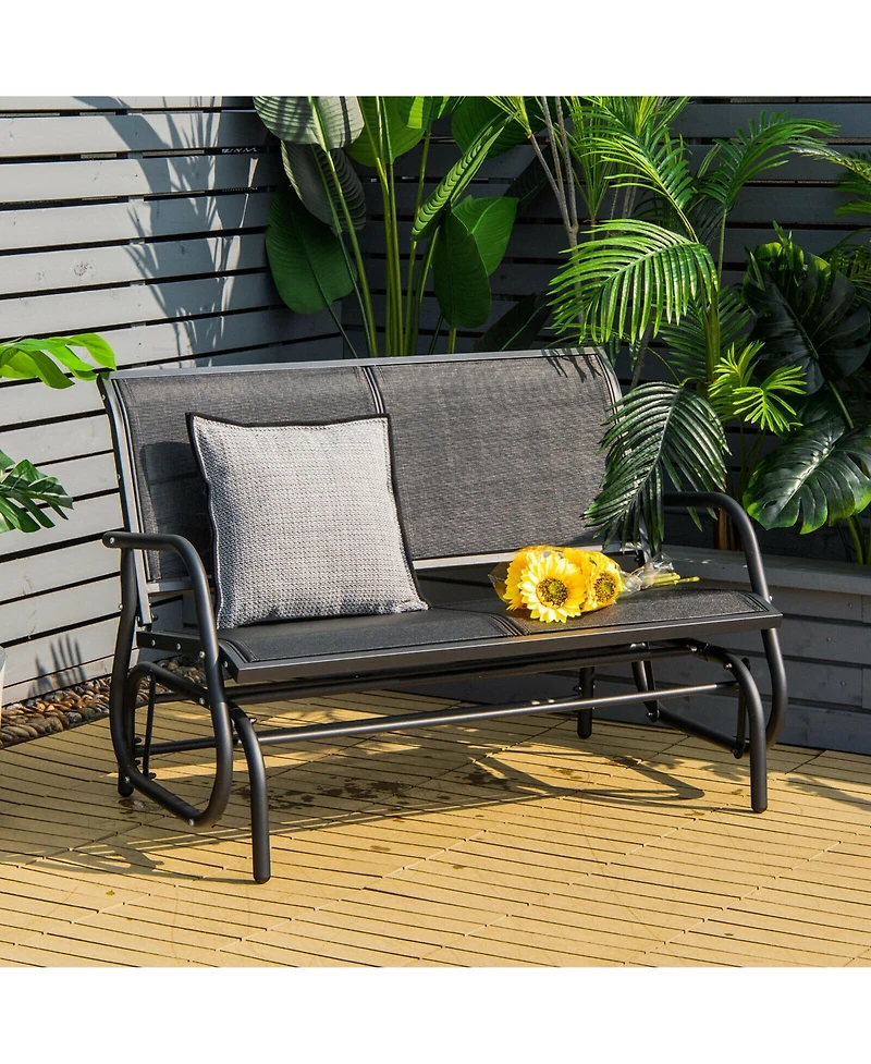 Gymax Patio Swing Glider Bench Loveseat Rocking Chair Backyard Poolside