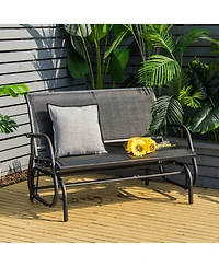 Gymax Patio Swing Glider Bench Loveseat Rocking Chair Backyard Poolside
