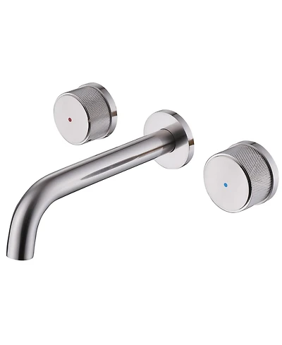 Two-Handle Wall Mounted Bathroom Faucet Brushed Gold