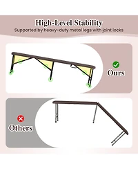Gymax 6 ft Plastic Folding Bench Portable Fold-in-Half Seat w/ 1320 Lbs Capacity
