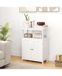 Slickblue Bathroom Floor Cabinet Freestanding Storage Organizer with Open Compartment