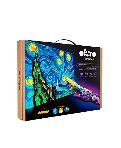 Wise Elk Okto Sensory Art 3D Painting "Starry Night" – 11.8" x 15.7" Canvas Kit