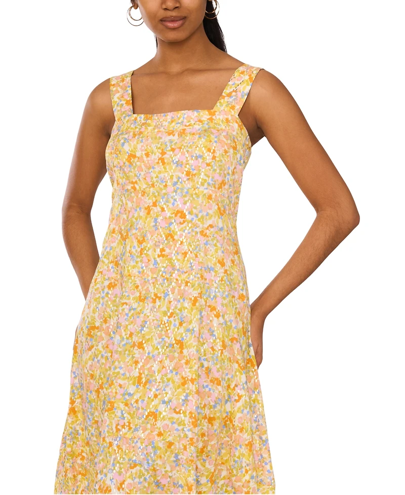 Msk Women's Sleeveless Square-Neck Maxi Dress
