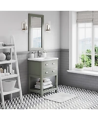 Viola 24 in. W x 18 in. D Bath Vanity in Glacial Green with Ceramic with Ceramics Vanity Top in White with White Basin