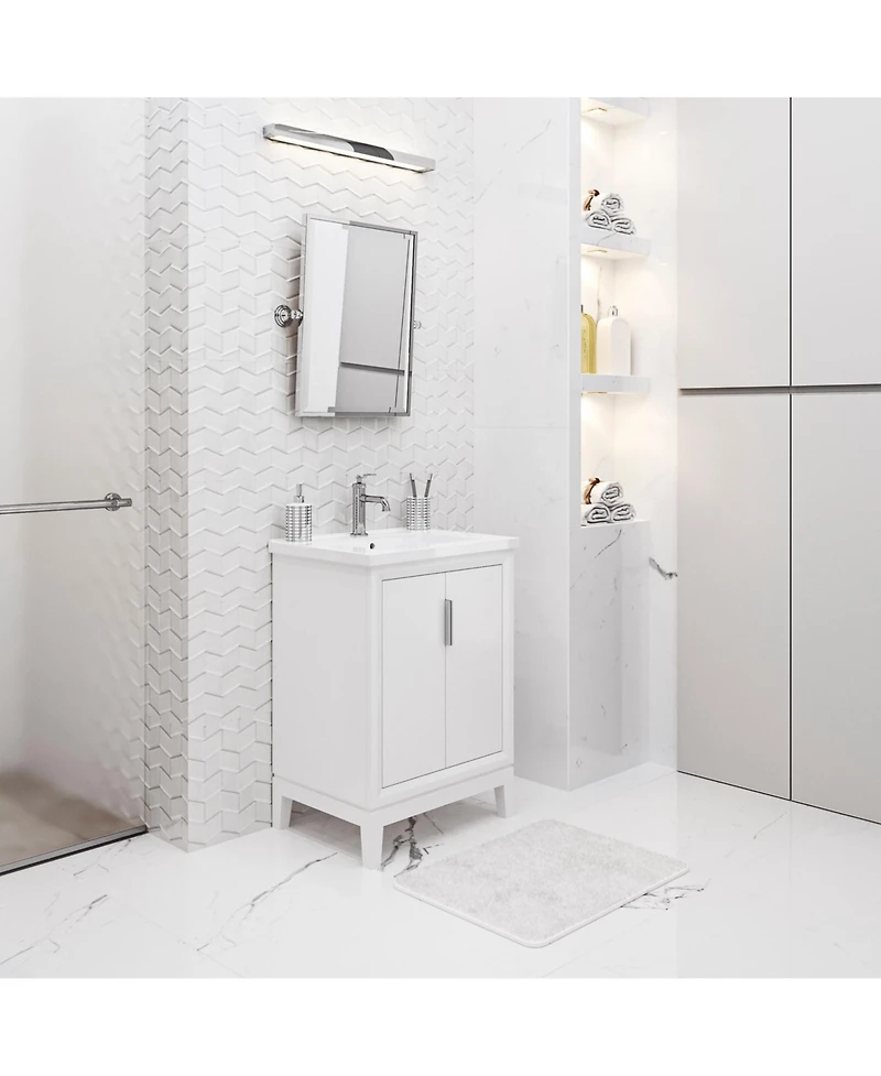Elise 24.5 in. W x 18 in. D Bath Vanity in Pure White with Ceramics Vanity Top in White with White Basin