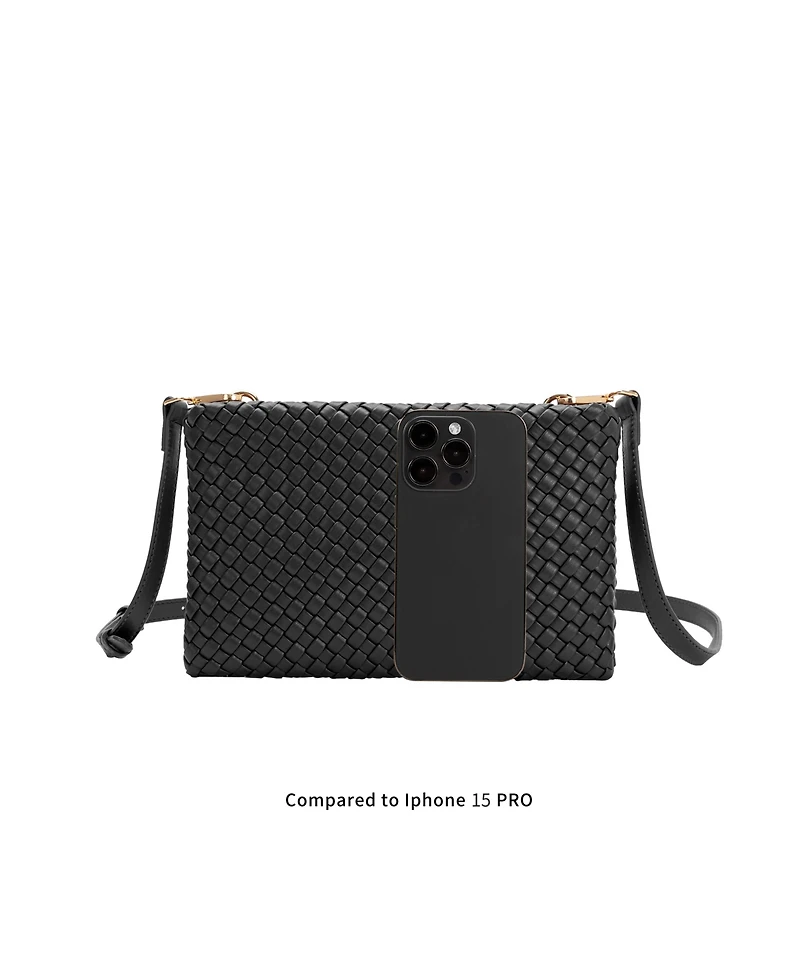 Melie Bianco Daisy Woven Small Crossbody Bag