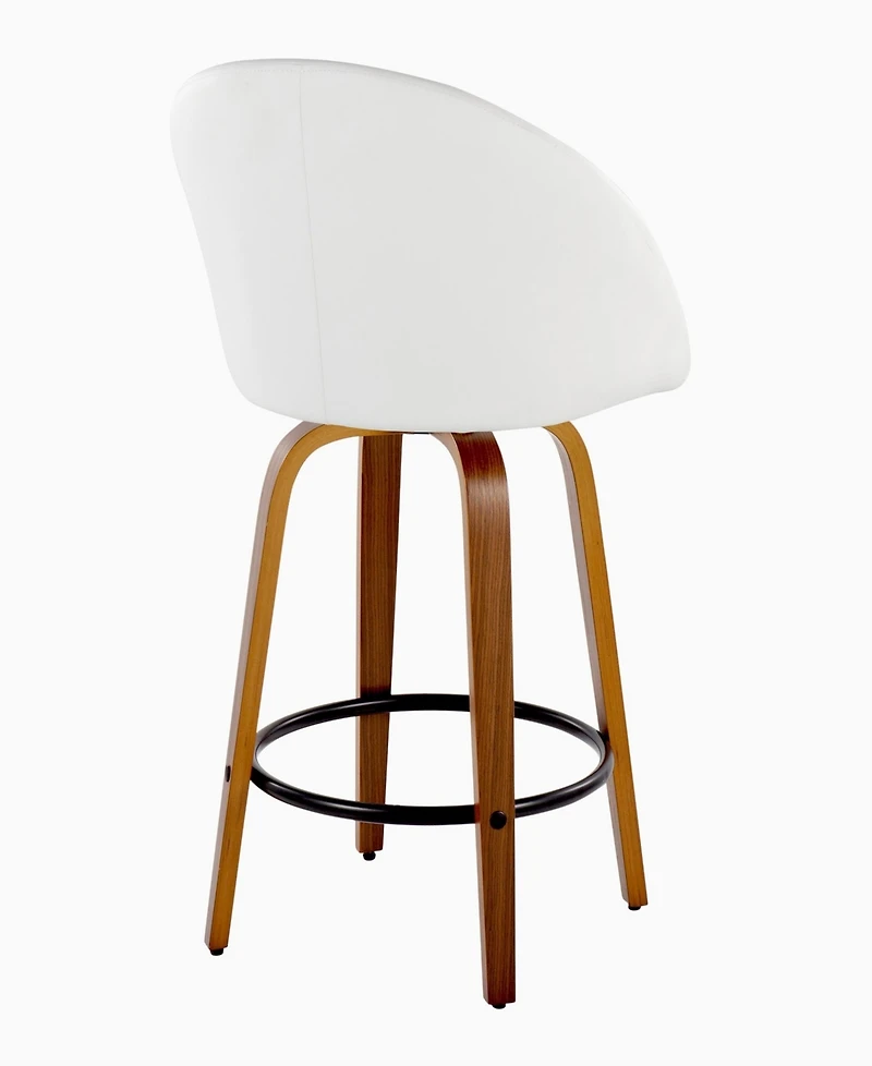 LumiSource 26" Faux Leather Matisse High Back Contemporary Fixed-Height Counter Stool, Set of 2