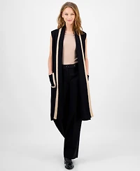 T Tahari Women's Sleeveless Open-Front Cardigan