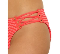 Becca Women's Connect Corset Lace-Up Hipster Bikini Bottoms