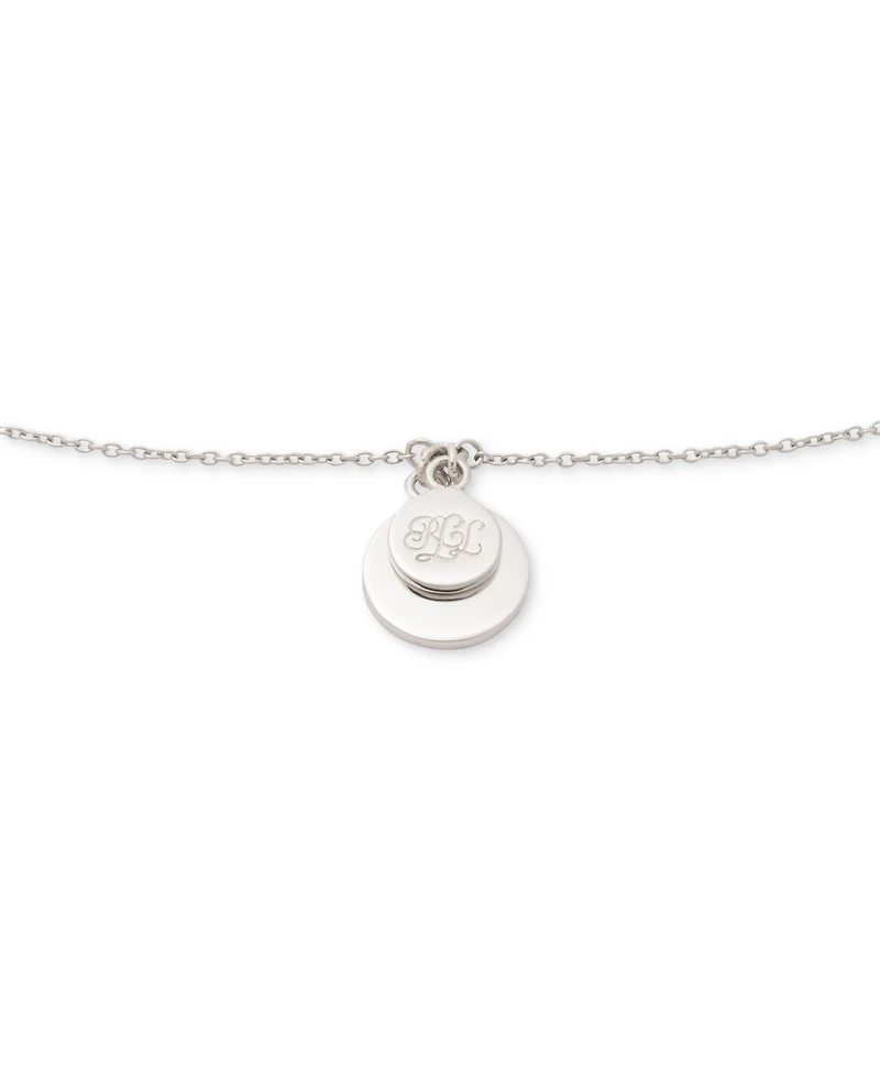 Lauren Ralph Lauren Sterling Silver Logo Coin Link Bracelet