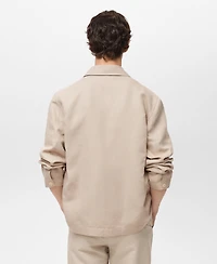 Mango Men's Straight-Fit Linen Overshirt