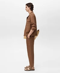 Mango Men's Bowling-Style Linen Overshirt