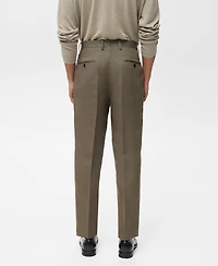 Mango Men's Slim-Fit Pleated Linen Pants