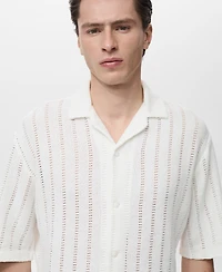 Mango Men's Pointelle Detail Knitted Shirt