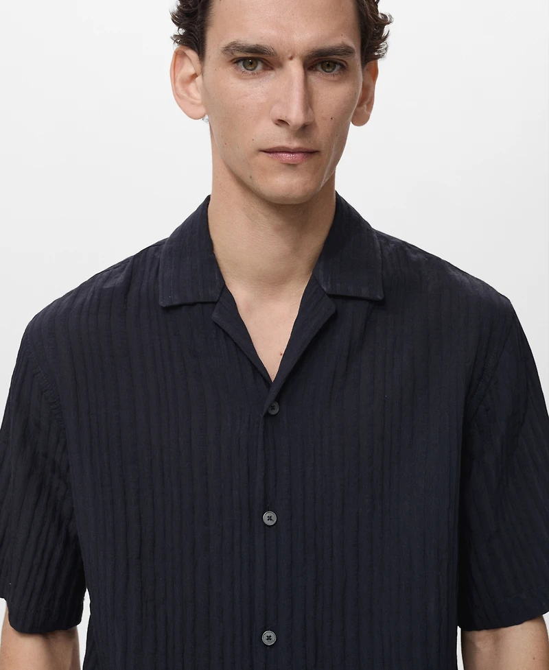 Mango Men's Stripped Structure Shirt