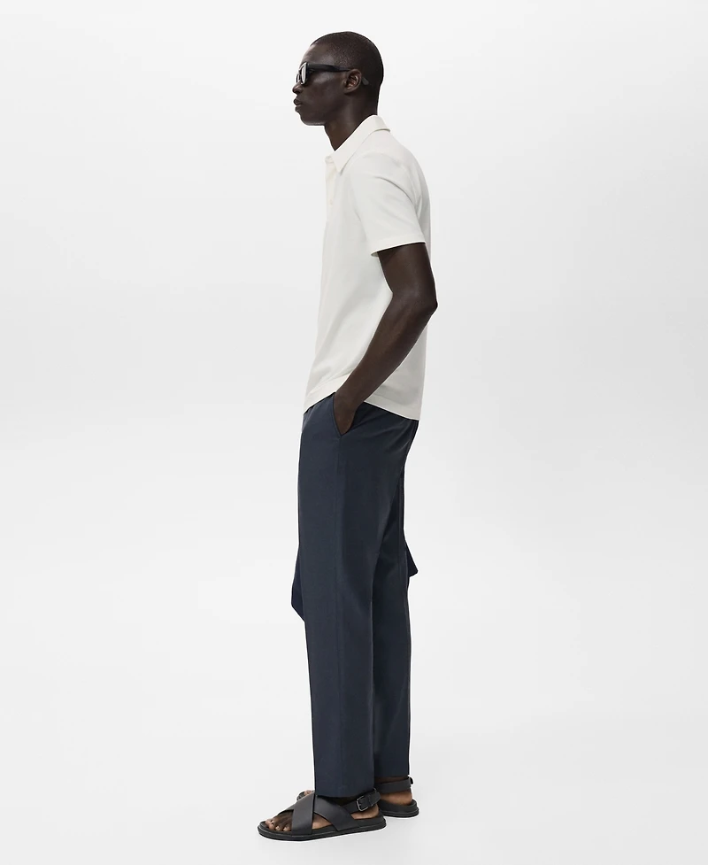 Mango Men's Cotton Tapered Crop Pants