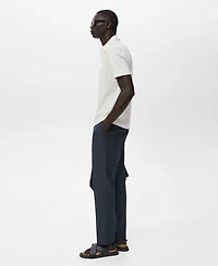 Mango Men's Cotton Tapered Crop Pants