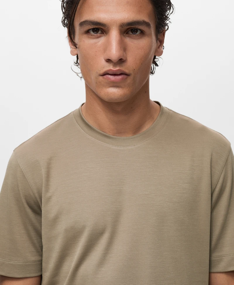 Mango Men's Short-Sleeved Lyocell T-Shirt