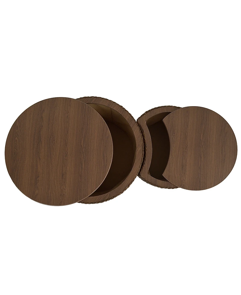 Gallerie Decor 2-Pc. Saxony Rattan Nesting Coffee Table