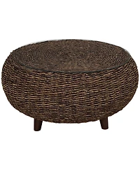 Gallerie Decor 31.5" Woven Rattan Stonebridge Coffee Table