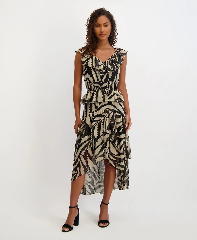 kensie Women's Sleeveless Chiffon A-Line Dress