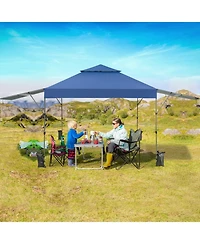 10 x 17.6 Feet Outdoor Instant Pop-up Canopy Tent with Dual Half Awnings