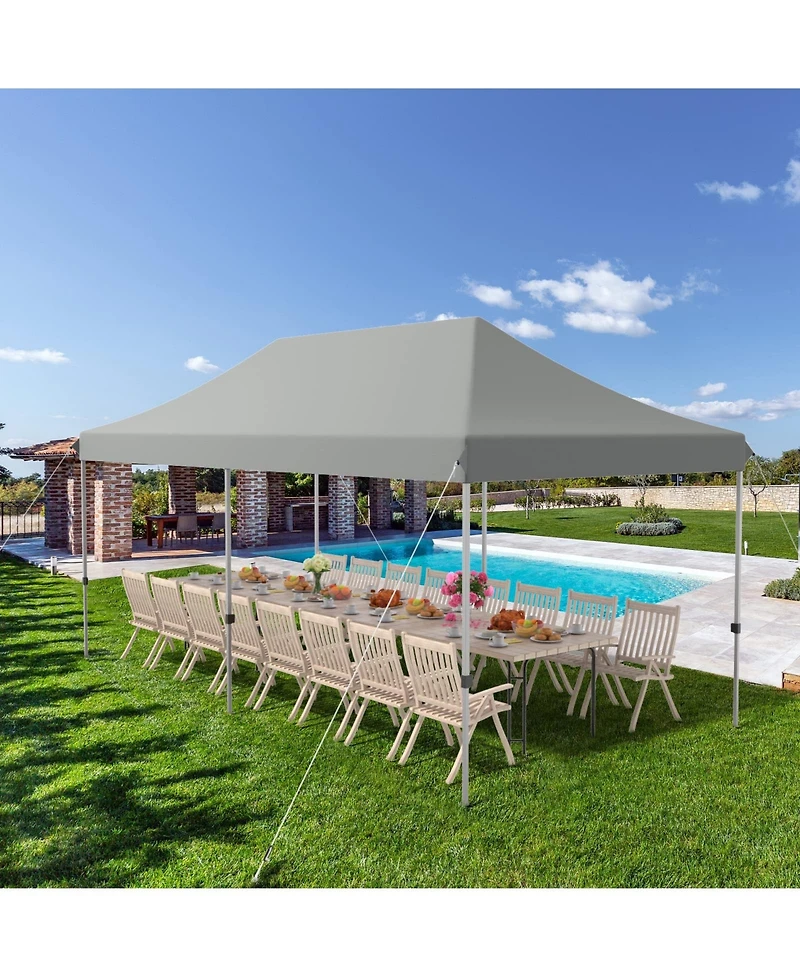 10 x 20 Feet Adjustable Folding Heavy Duty Sun Shelter with Carrying Bag