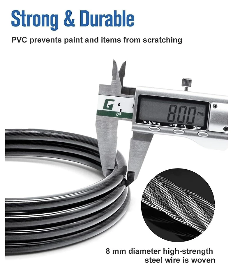Bike Lock, Extra Long Straight Cable Lock 6ft with Resettable Combination, Unique Male Narrow Designed to Especially Suitable for Kayak, Scooter and P