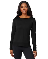 Melissa Paige Women's Button-Cuff Lightweight Tunic Sweater