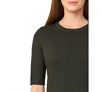 Melissa Paige Women's Crew-Neck Elbow-Sleeve Fine-Gauge Sweater